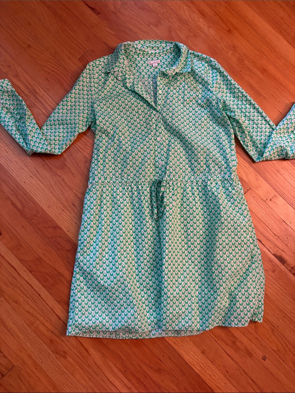 GAP Green Patterned Collared Dress